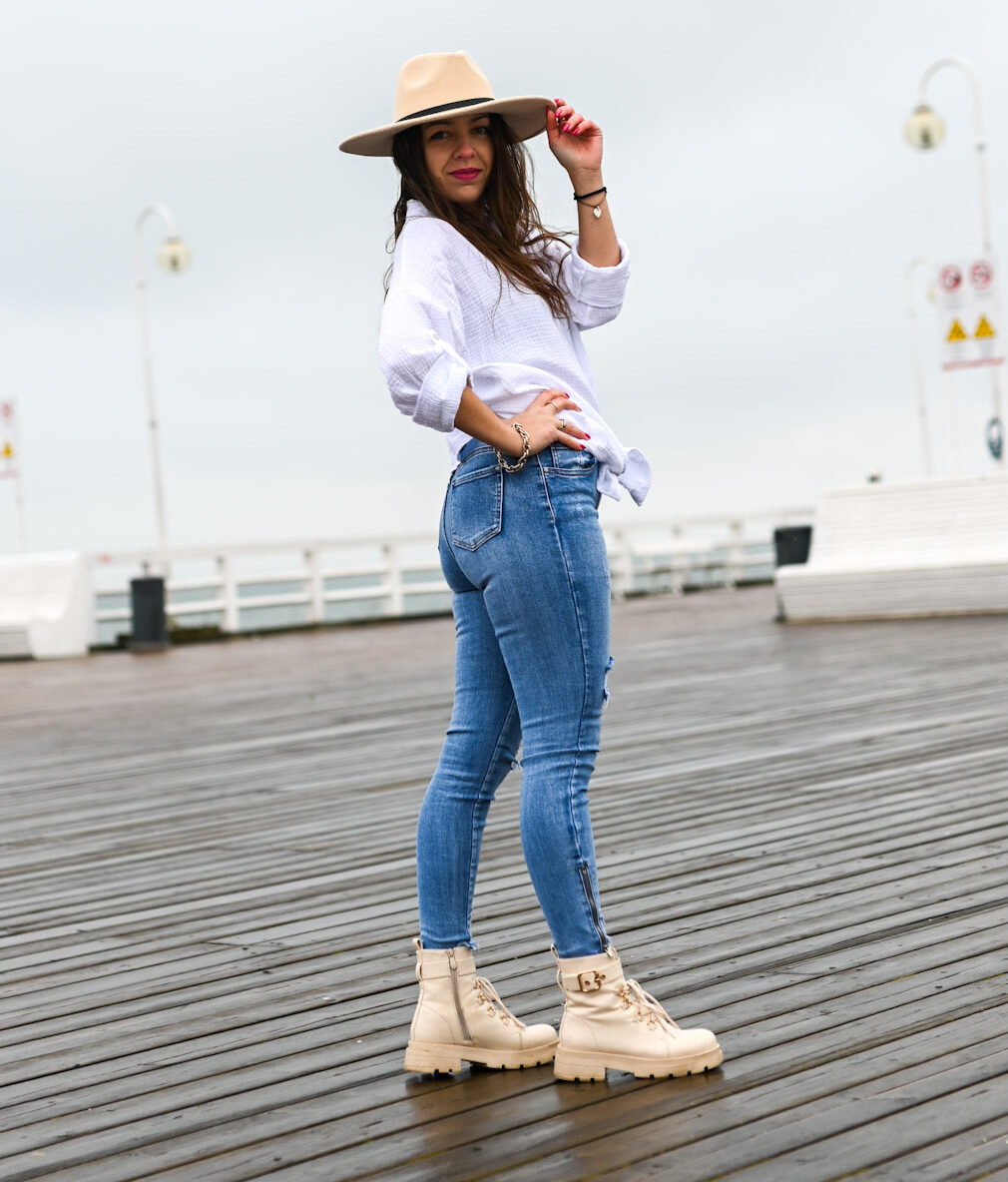 Jeansy jasne zameczek