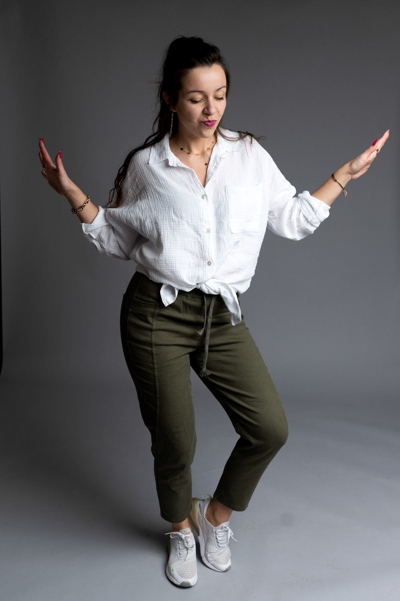 spodnie big size khaki - obrazek 2