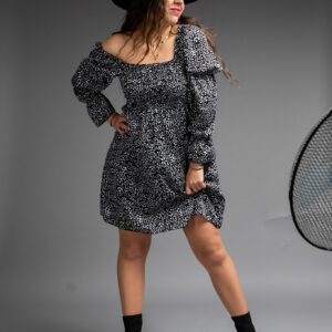 Sukienka gumonici białe kwiatuszki