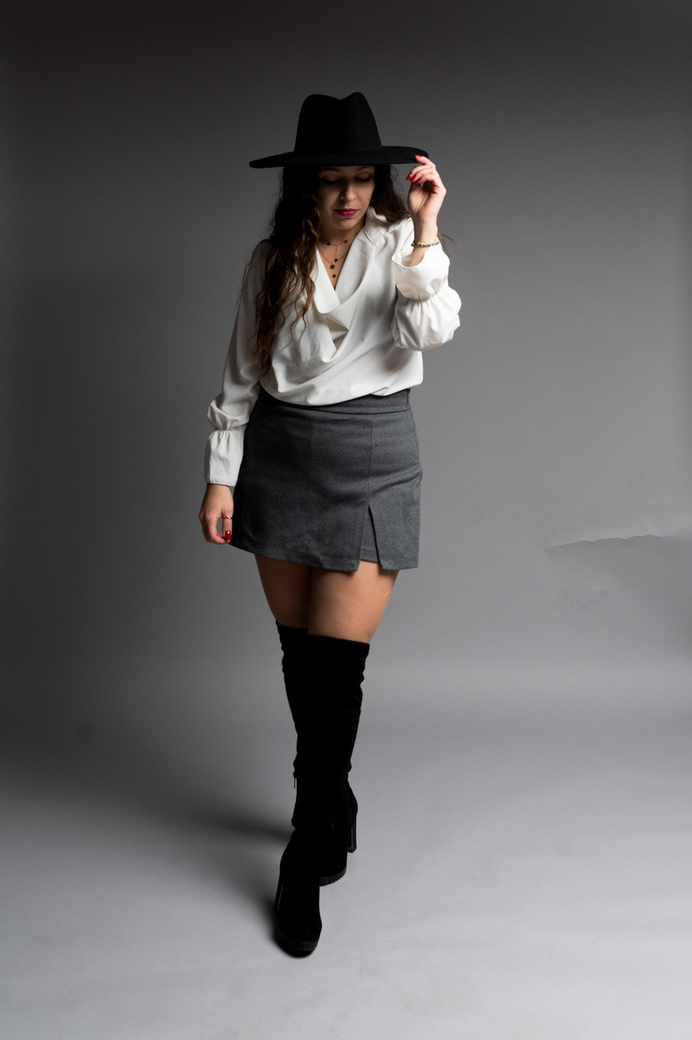 spodenko-spódniczka szary melanż - obrazek 8