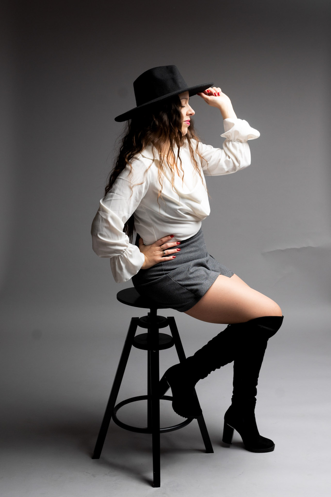 spodenko-spódniczka szary melanż - obrazek 6