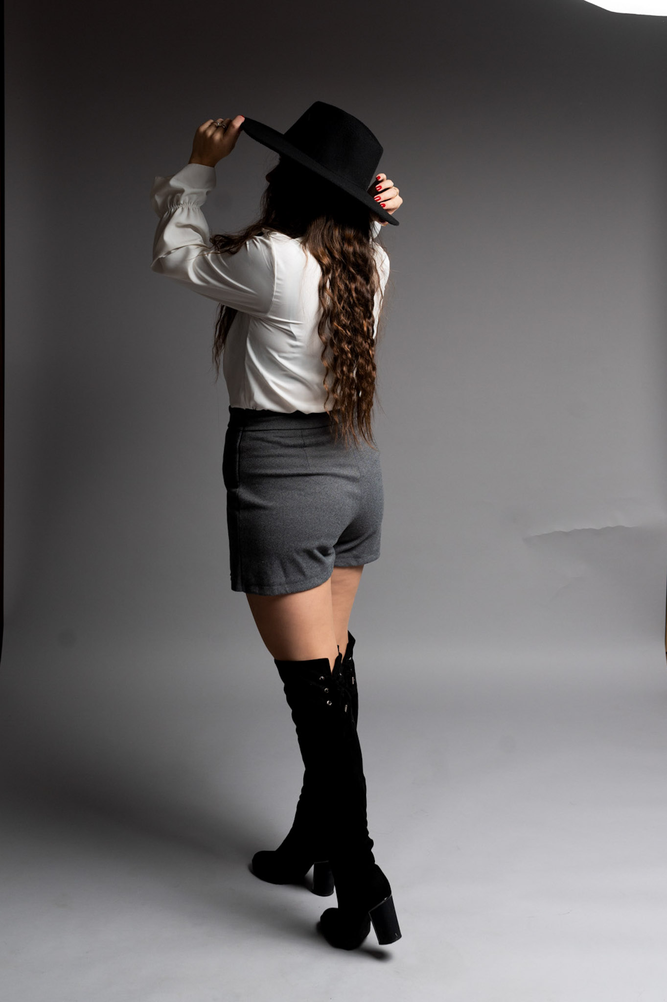 spodenko-spódniczka szary melanż - obrazek 5