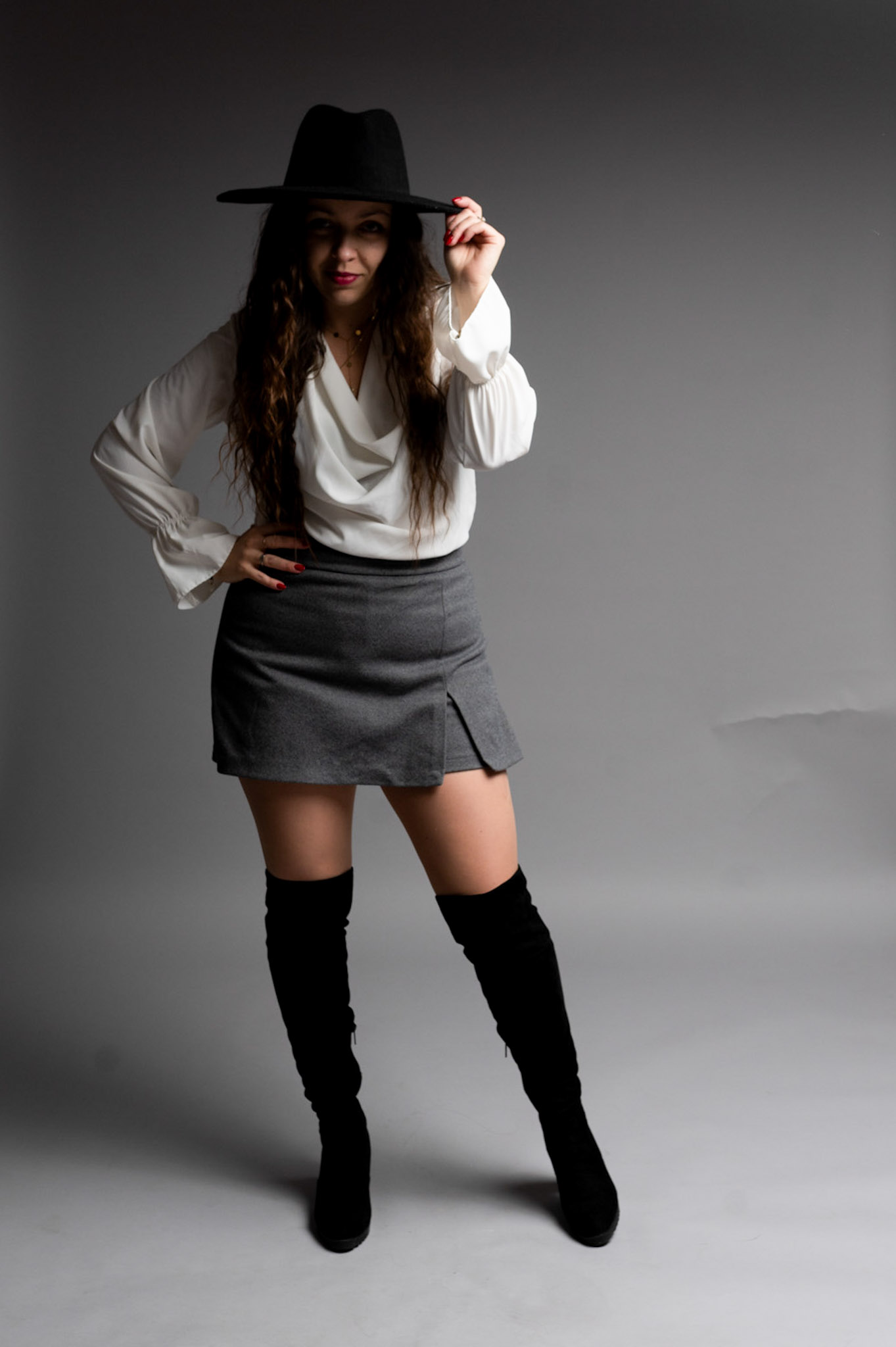 spodenko-spódniczka szary melanż