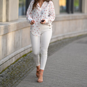 Spodnie białe guziczki