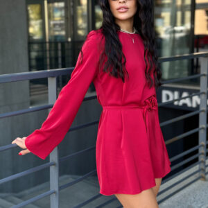 Jedwabna sukienka PREMIUM ROSE czerwona