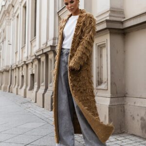 Sweter BOHEMIAN maxi złoty beż - GOLDEN HOUR