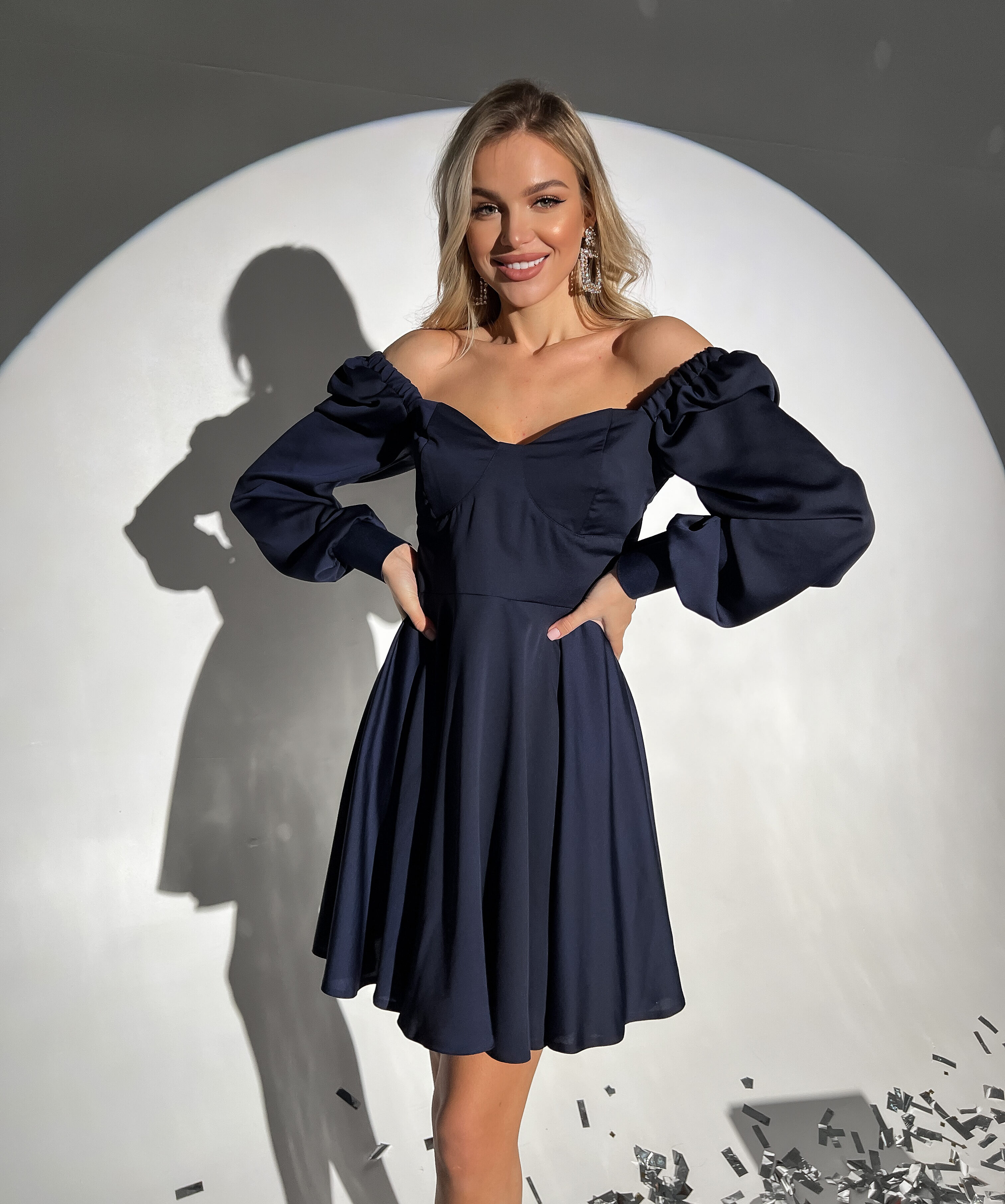 Sukienka CELEBRATE rozkloszowana granat