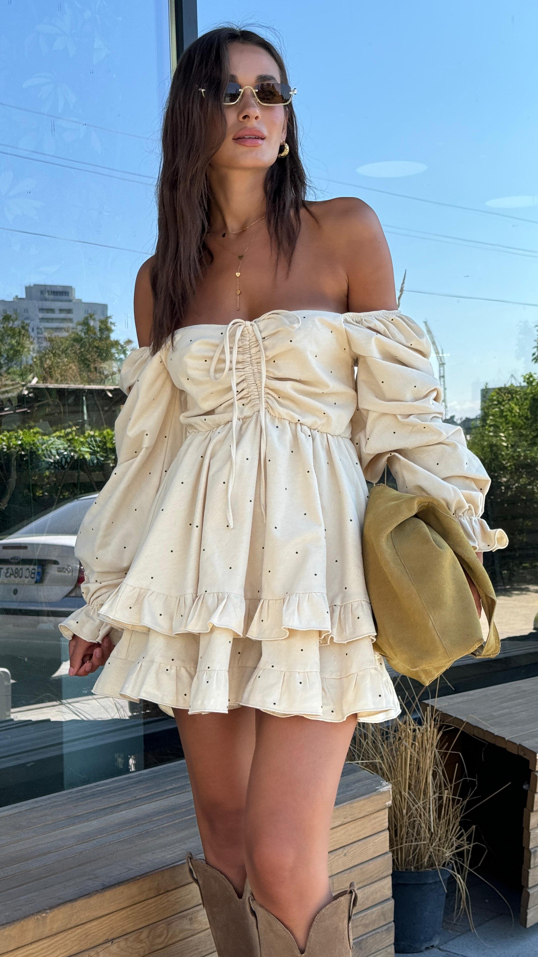 Sukienka LA ROMANCE jasny beż - obrazek 8