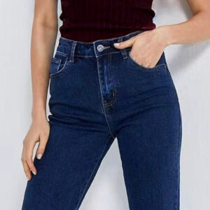 Klasyczne Jeansy DENIM CLASSIC - MOM FIT granatowe