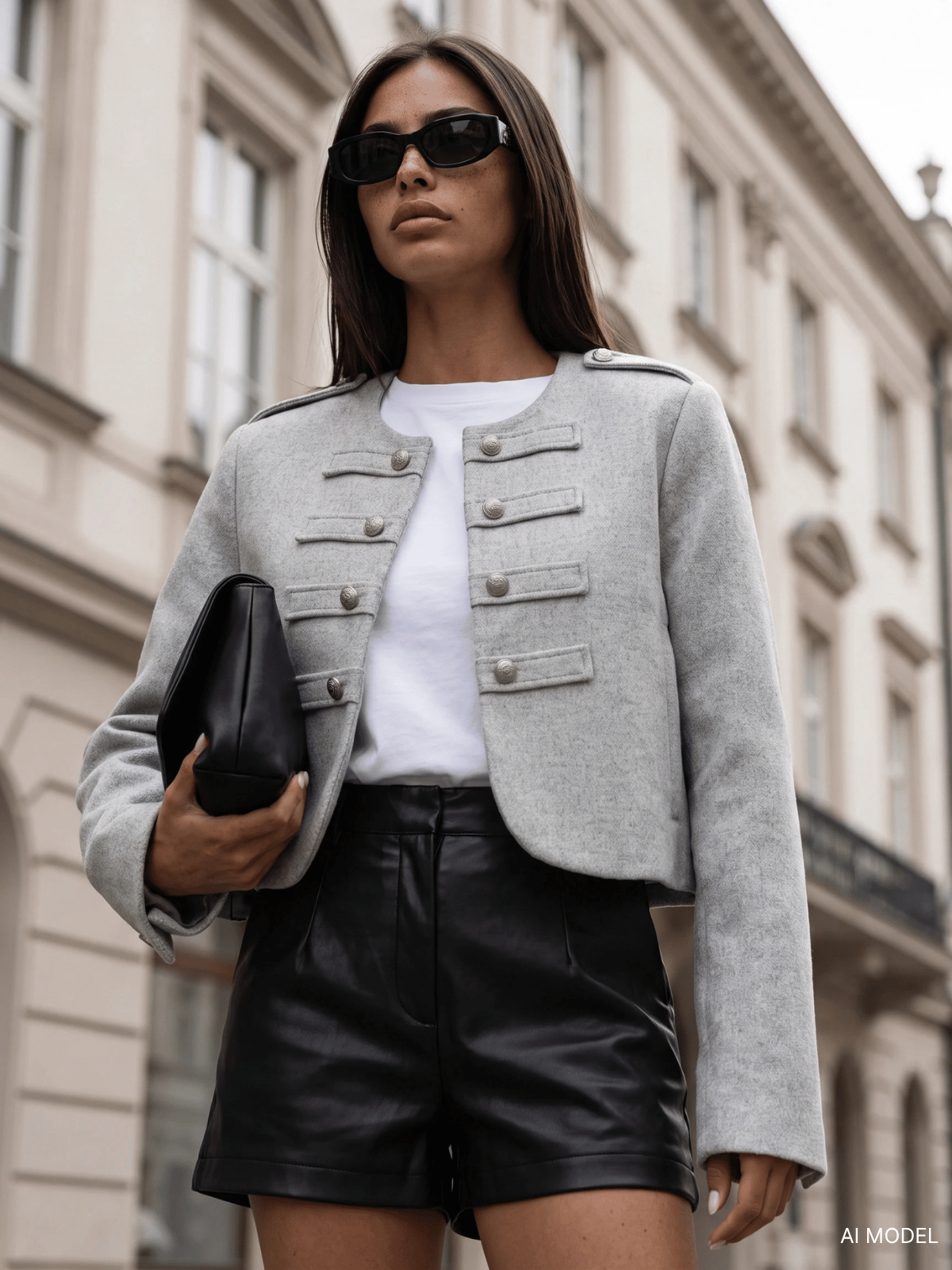 Krótka marynarka - kurtka wełniana HERITAGE GREY - obrazek 6